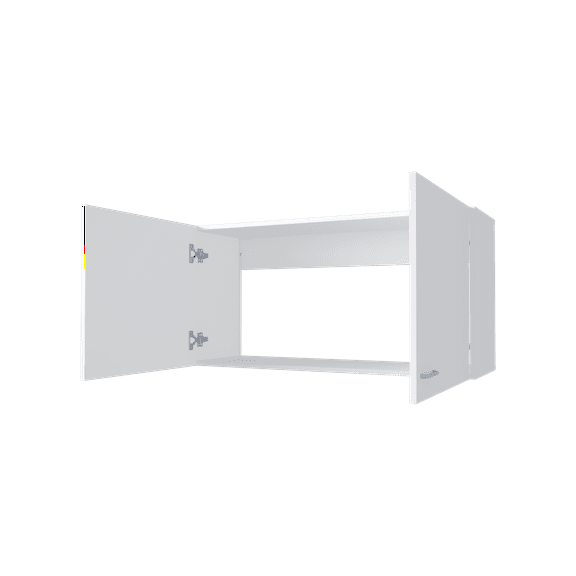 DUOSONG Oklahoma Wall Cabinet In Melamine, Two Doors White Melamine Furniture Dining Furniture Servers, Sideboards & Buffets