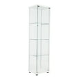 thumbnail image 1 of DUOSONG One Door Glass Cabinet Glass Display Cabinet With 4 Shelves, White White Glass Furniture Primary Living Space Cabinets, 1 of 8