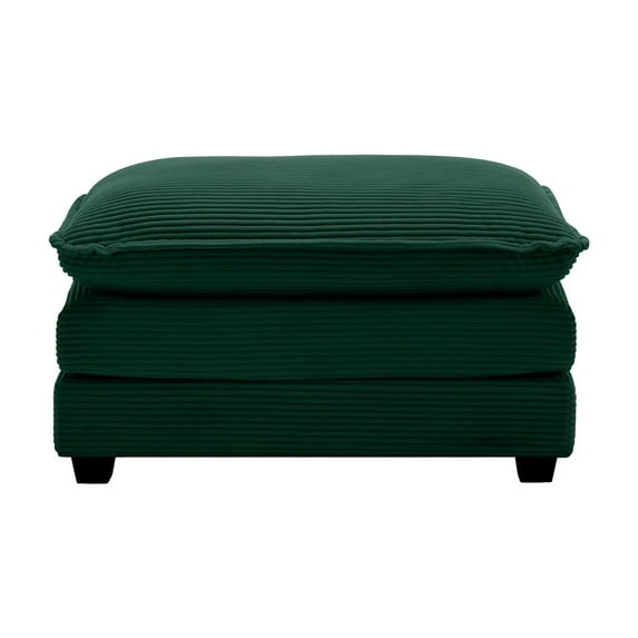 DUOSONG Ottoman Footstool In Corduroy Fabric, Can Be Used With 2 Seater Sofas, 3 Seater Sofas And 4 Seater Sofas,Green Corduroy Fabric Green Corduroy Furniture Primary Living Space Ottomans