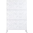 thumbnail image 1 of DUOSONG Outdoor & Indoor Privacy Screen Metal Privacy Screen 76" H×48" W, Freestanding Decorative Privacy Screen For Deck Balcony Patio, Privacy Fence Panels For Outside Lawn Garden Ps119 White White, 1 of 11