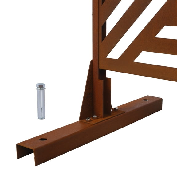 DUOSONG Outdoor & Indoor Privacy Screen Metal Privacy Screen 76" H×48" W, Freestanding Decorative Privacy Screen For Deck Balcony Patio, Privacy Fence Panels For Outside Lawn Garden Ps101 Rusty Rust