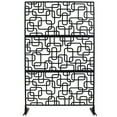 thumbnail image 1 of DUOSONG Outdoor & Indoor Privacy Screen Metal Privacy Screen 76" H×48" W, Freestanding Decorative Privacy Screen For Deck Balcony Patio, Privacy Fence Panels For Outside Lawn Garden Ps114 Black,, 1 of 1