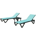thumbnail image 1 of Lake Blue Outdoor Lounge Chair Set - 2 Aluminum Chaise Lounges with Side Table, 5-Position Adjustable Backrest & Wheels for Pool, Beach & Patio Five, 1 of 8