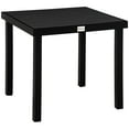 thumbnail image 1 of Patio Tables Outsunny Outdoor Dining Table for 4 Person, Square, Aluminum Metal Legs for Garden, Lawn, Patio, Woodgrain Black,Garden Tables, 1 of 9