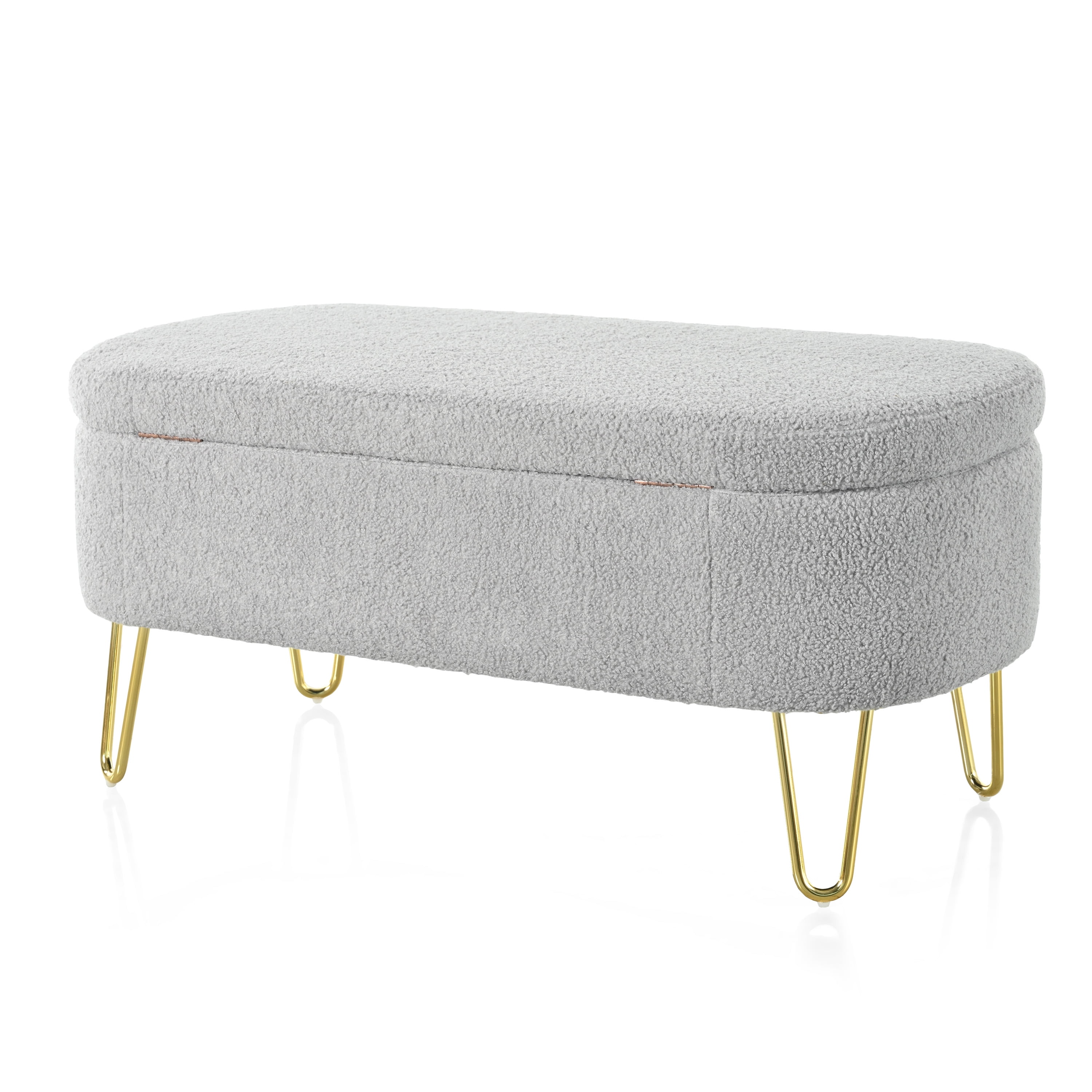 Storage Ottomans Oval Storage Bench for Living Room Bedroom End of Bed ...