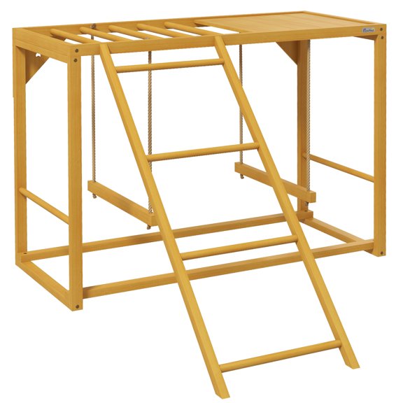 Dog Beds PawHut Chicken Activity Play with Swing Set for 3-4 Birds, Wooden Chicken Coop Accessory with Multiple Chicken Perches & Hen Ladder, Natural,Cat Beds