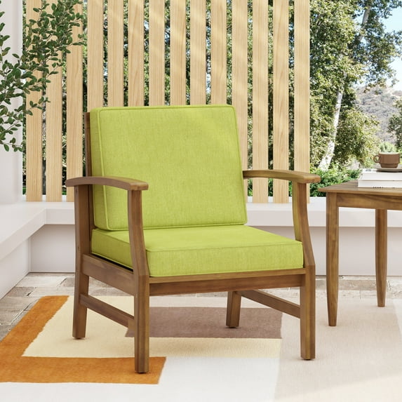 DUOSONG Perla Club Chair, Green Green Acacia Wood Garden & Outdoor Outdoor & Patio Furniture Patio Furniture Sets