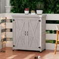 thumbnail image 1 of Deck Box Potting Bench with Storage Cabinet and Metal Table Top for Outdoor Patio,Outdoor Work Station Table,Outdoor Storage Box, 1 of 12