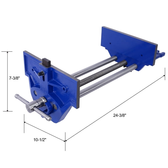Rapid Action Woodworking Vise Quick Release Lever for Quick Adjustments 10.5 Inch Jaw Width Made with Heavy-Duty Cast Iron ,Blue,
