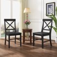 thumbnail image 1 of Dining Room Seating Roshan Farmhouse Acacia Wood Dining Chairs, Black (Set of 2),Kitchen Dining Chairs, 1 of 13