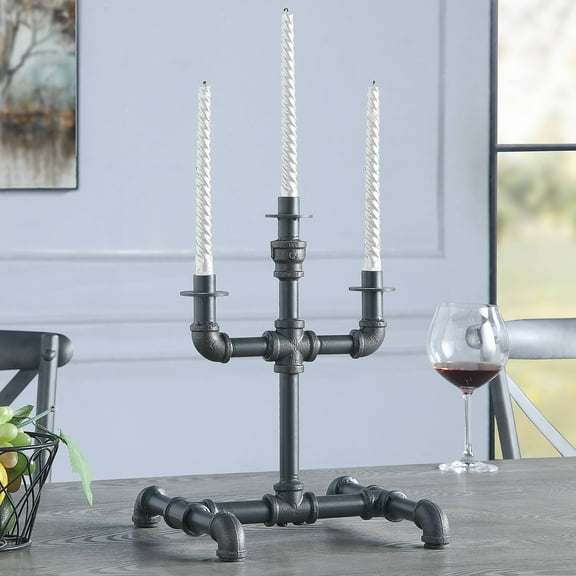 DUOSONG Sandy Grey Metal Candle Holder, Other