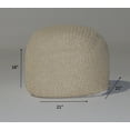 thumbnail image 1 of DUOSONG Semi-Rounded Pouf - Cable Knitted - Handmade - Perfect Seating For Children And Adults - Footrest For Living Room Or Bedroom - 100% Cotton Pouf (21" X 21" X 18") Beige Cotton Ottomans, 1 of 2