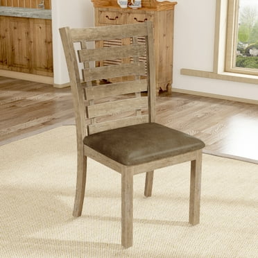 Dining Room Seating Set of 2 Dining Chairs Modern Farmhouse Rustic Look Distressed Design Ladderback Solid Wood,Kitchen Dining Chairs