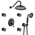 thumbnail image 1 of DUOSONG Single-Handle 4-Spray Patterns Bathroom Rain Shower Faucet With Body Jet Handshower In Matte Black (Valve Included) Matte Black brass Bath & Faucets Freestanding Tub Faucets, 1 of 17
