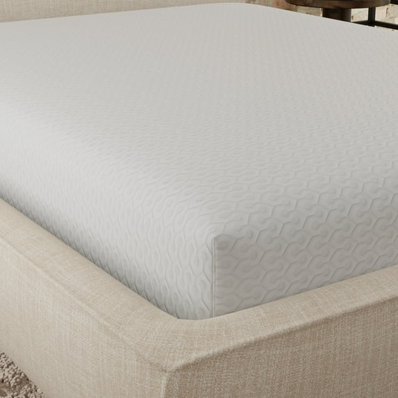 DUOSONG Snow Soft Circular Poly Knit With Heiq Cooling Water Resistant Mattress Protector Twin Long White Cotton Household Supplies & Décor Bedding Mattress Protectors