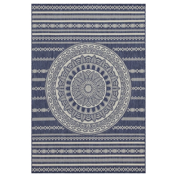 DUOSONG Sunshine Gc_Har2016 Blue 5 Ft. 3 In. X 7 Ft. 3 In. Indoor/Outdoor Area Rug Blue Polypropylene Household Supplies & Décor Rugs