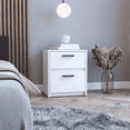 thumbnail image 1 of DUOSONG Trivor 2 Drawers Nightstand , End Table, Side Table Metal Handles -White White Particle Board Furniture Bedroom Furniture Nightstands, 1 of 7
