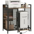 thumbnail image 1 of DUOSONG Vinsetto Industrial Printer Stand With Usb Charging Ports, Rustic Brown Rustic Brown Particle Board Furniture Bedroom Furniture Benches & Stools, 1 of 9