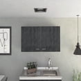 thumbnail image 1 of DUOSONG Wall Cabinet 19"H, Two Doors, Two Internal Shelves, White/Smoked Oak Multicolor Particle Board Furniture Primary Living Space Cabinets, 1 of 11