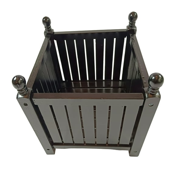 Outdoor Seating Wood Outdoor Square Wooden Flower and Herb Pot for Garden, Porch and Patio - Outside Plant and Vegetable Container ,Planter ,Black,Garden Seating