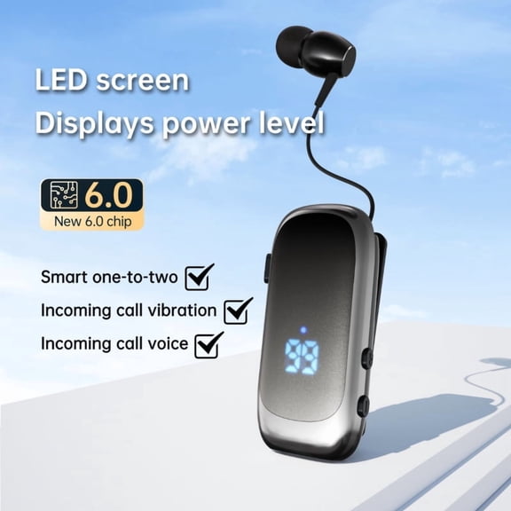 DUOSSEAR K88 Pro Digital Collar style Bluetooth Earphones with Telescopic Zipper Cable, Fast Charging, Selfie, Phone Vibration Prevention, Driving and Cycling