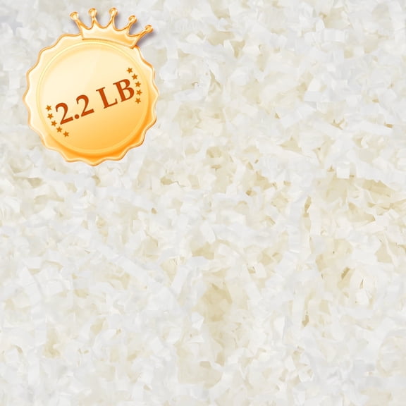 DUOTAN White Crinkle Cut Paper Shred Filler (2.2 LB), Shredded Paper for Gift Basket Filler, Gift Wrapping, Crinkle Paper Decoration for Birthdays, Weddings, Anniversaries
