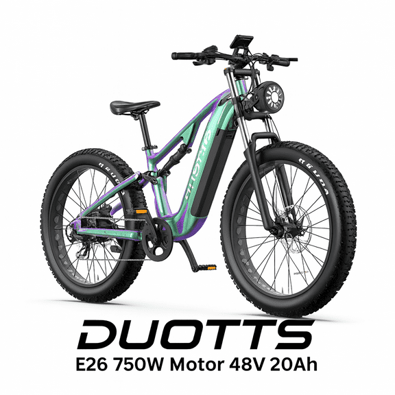 DUOTTS E26 Electric Bike 750W Motor 48V 20Ah Battery 26 Inch Tire 8 Speed Hydraulic Disc Brake Smart App Control