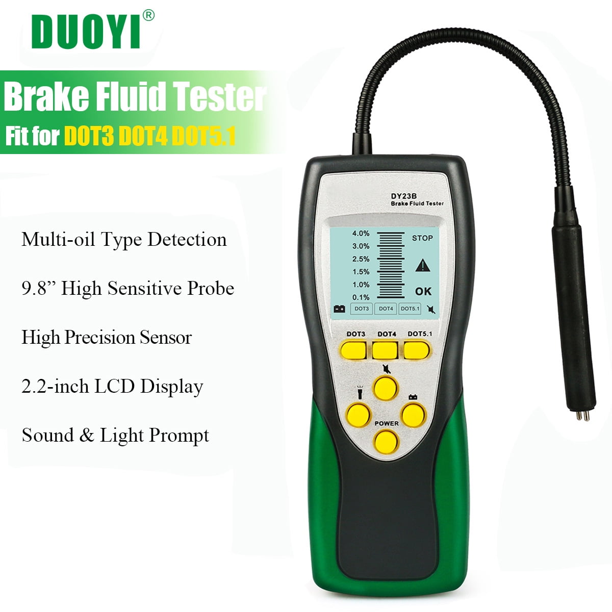 DUOYI Automotive Brake Fluid Tester for DOT3 DOT4 DOT5.1 Brake Fluid