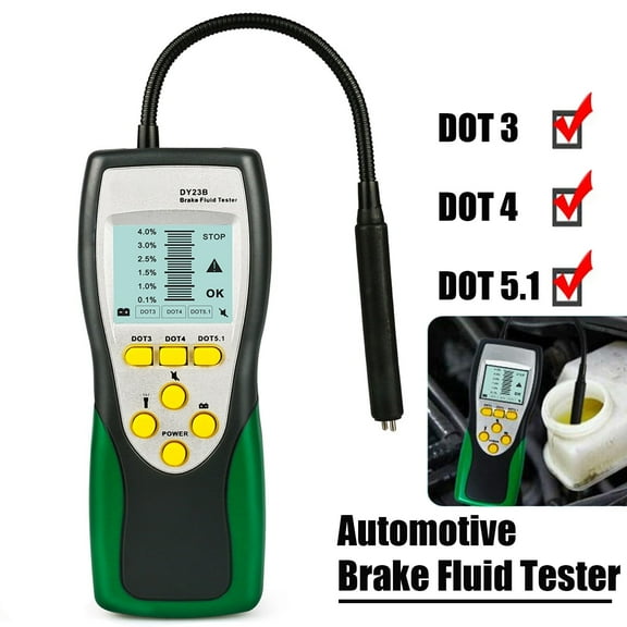 DUOYI Automotive Brake Fluid Tester Oil Inspection Tool 250mm Goose Neck Probe Detector 2.2" LCD for DOT3 DOT4 DOT5, DY23B