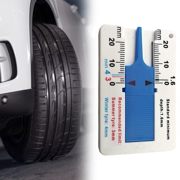 DUOYOU Blue Tire Tread Depth Gauge Accurate Plastic Tire Depth Tool for Car Motorcycle SUV Truck Tire Checker