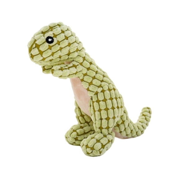 DUOYOU Green Dinosaur Pet Squeaky Toy Plush Interactive Toy for Dogs Chew & Boredom Doll for Small & Medium Dogs