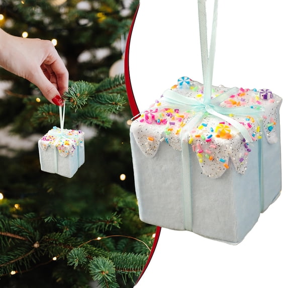 DUOYOU Cute Decorative Christmas Ornaments Set Colorful Pastel Dessert Hanging Pendants Ice Cream Candy Donut Crafts For Tree Holiday Decoration