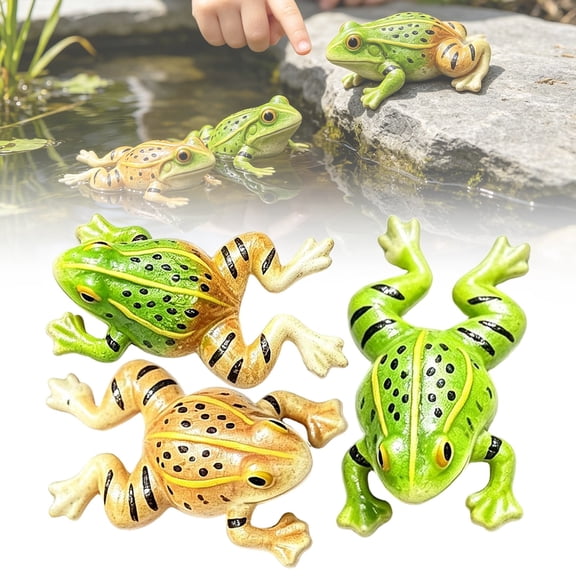 DUOYOU Floating Frog Garden Decor Frog Statue Resin Animal Sculpture Pond Decor For Outdoor Garden Patio Backyard Lawn Ornament