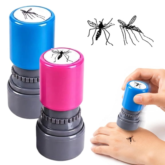 DUOYOU Mosquito Stamp Prank Funny Bug Stamp Self Inking Ink Stamp Squished Mosquito Pattern Stamper Set Novelty For Party Favors Holiday Crafts