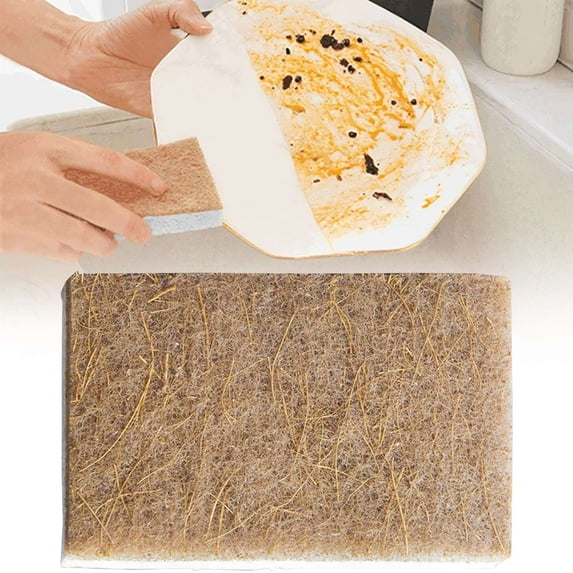 DUOYOU Natural Kitchen Sponges, Coconut Dish Sponge for Washing Dishes, Natural Cleaning Sponge for Plates, Pots, Pans and Everyday Kitchen Cleaning