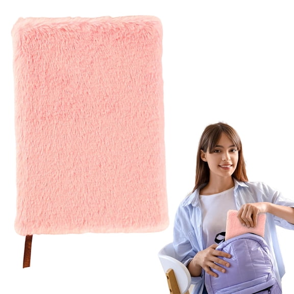 DUOYOU Plush Fuzzy Notebook Lined Journal for Writing Daily Notes Pink