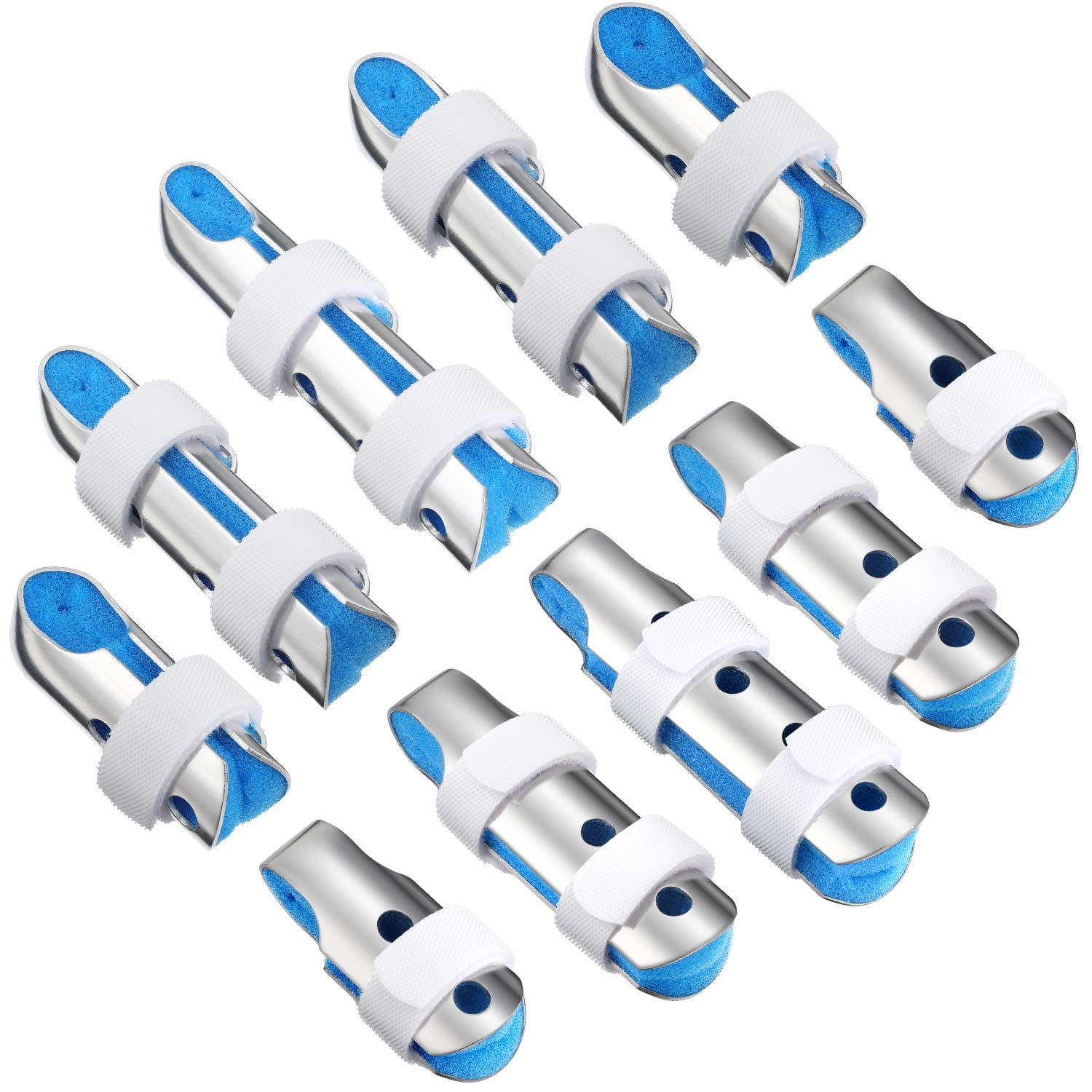Soft Shell Splint Hand DUPAI 10 Pieces Finger Splints Metal Padded Support Finger Stabilizer ...