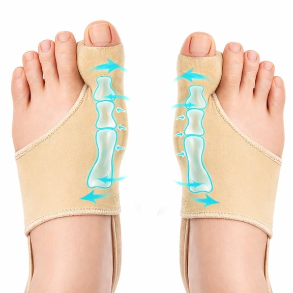 DUPAI 2-Pack Bunion Corrector for Women&Men,Big Toe Straightener with Splint&Pads,Instant Pain Relief&Hallux Valgus Support,All-Day Wear,Shoe-Friendly Comfort,Beige
