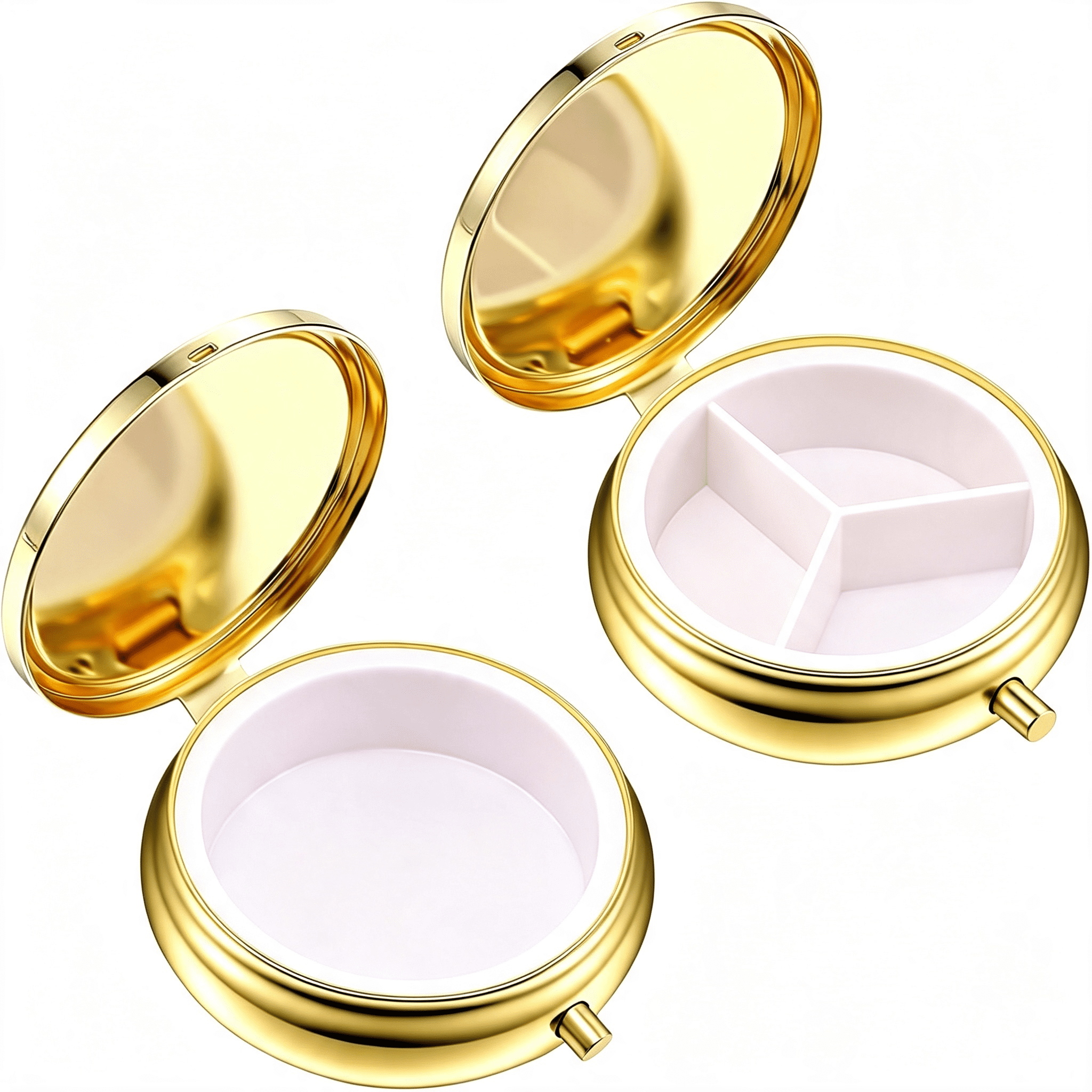 Mini Fish Pills DUPAI 2Pcs Pill Box, 3 Compartment Round Small Pill Case & 1 ...