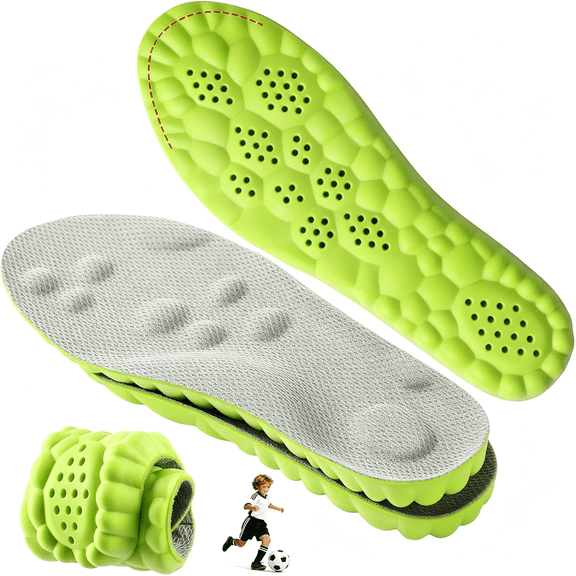 DUPAI 4D Cloud-Soft Memory Foam Insoles for Kids and Youth,Trim-To-Fit Arch Support Shoe Inserts for Flat Feet,Shock Absorbing Foot Pads