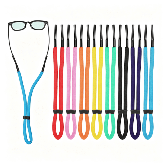 DUPAI 8 Pcs Floating Sunglass Straps for Swimming Glasses Lanyard Adjustable Buoyant Glasses Retainer Floatable Eyewear Lanyard Universal Eyeglass Rope Sunglasses Strap Cord for Kayaking Surfing