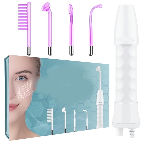 DUPAI High Frequency Facial Wand Portable Handheld High Frequency Facial Machine Skin Facial Wand with 4 Violet Tubes High Frequency Wand