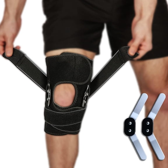 DUPAI Hinged Knee Brace Support with Strap&Side Patella Stabilizers for Protection&Pain Relief for Arthritis,Meniscus Tear,Acl,Mcl-Sports Compression Wrap for Running&Recovery-Men&Women