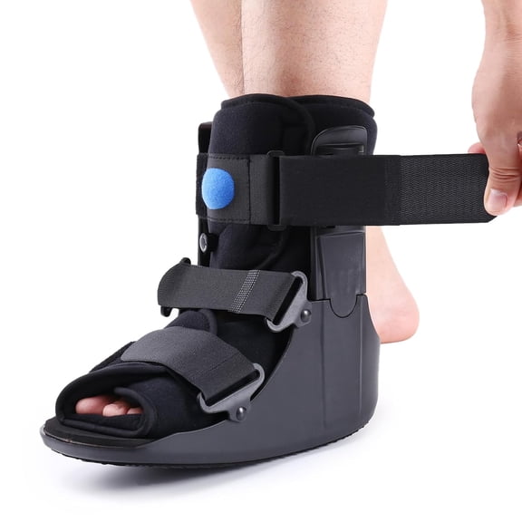 DUPAI Inflatable Walking Boot, Fracture Boot Orthopaedic Boot for Sprained Ankle, Short Air Walker Brace for Broken Foot Achilles Tendon Injury Black (Medium)