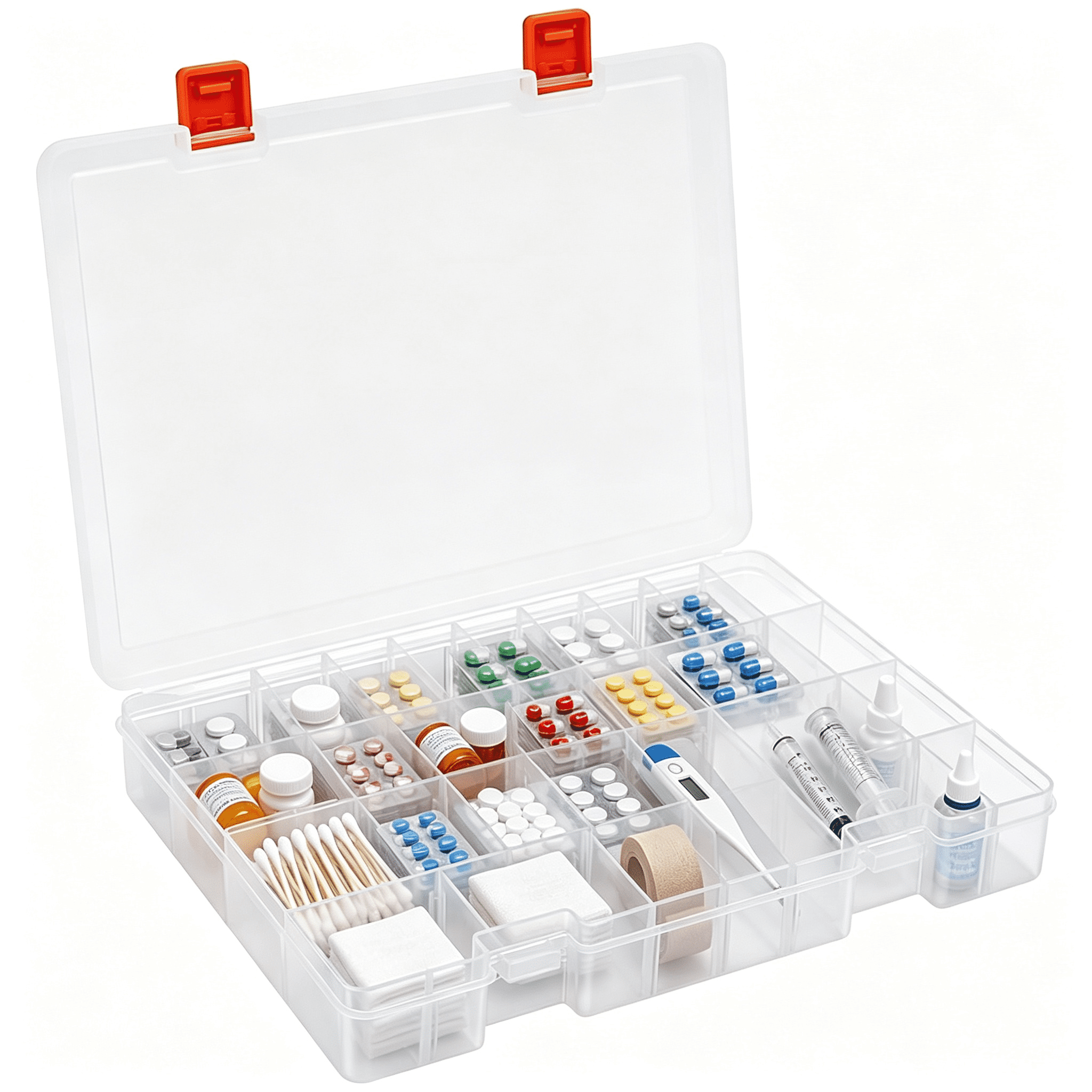 DUPAI Ivf Medication Organizer with 36 Adjustable Grids,Clear First Aid ...