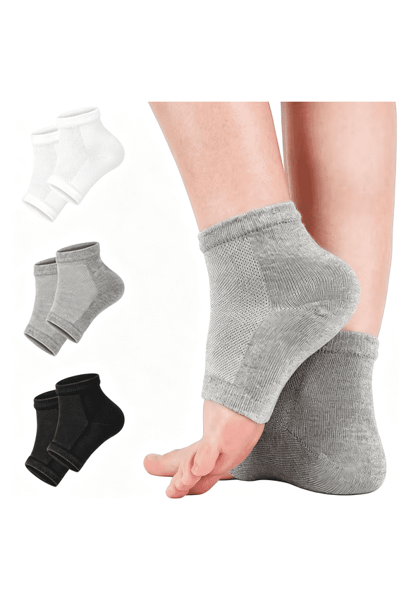 Original Moisturizing Heel Socks for Dry Cracked Heels Treatment - Infused with Olive Oil, Jojoba Oil and Vitamin E - 2 Pairs - Self Care Gifts for Women & Men - Original Formula