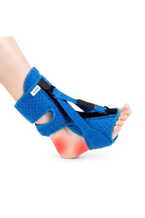 Plantar Fasciitis Night Splint, Adjustable Foot Drop Brace for Achilles Tendon Support, Sleeping Stretch Boot for Heel Pain Relief, Soft Day Night Ankle Support for Men Women (1Pc,Blue)