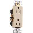 thumbnail image 1 of DUPLEX RECEPTACLE, RESIDENTIAL GRADE, NEMA 5-15R, 125 VOLT, 15 AMP, IVORY per 29 Each, 1 of 1