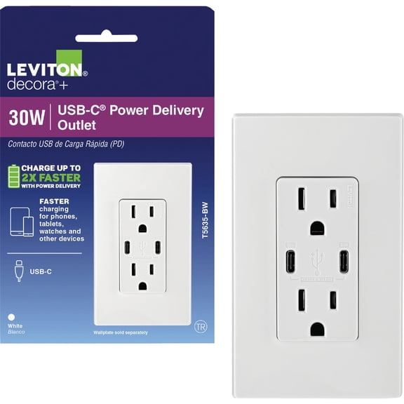 DUPLEX TYPE C OUTLET WHT