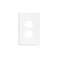 thumbnail image 1 of Hyper Tough Duplex Screwless Wallplate, Impact Resistant, Snaps in Place for a Seamless Look, Matte Finish, White, 1 of 7